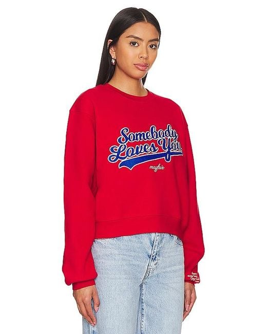The Mayfair Group Red SWEATSHIRT SOMEBODY LOVES YOU