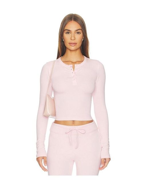 WellBeing + BeingWell Pink Florian Henley Top