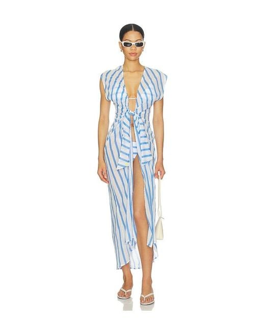 ViX Blue Sasha Long Cover Up