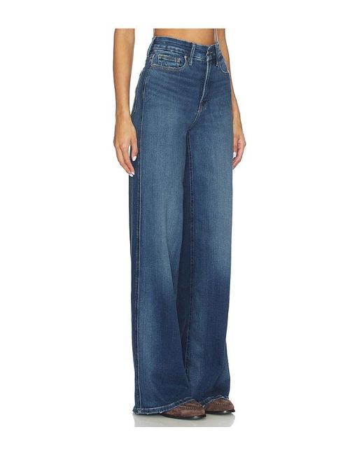 GOOD AMERICAN Blue Soft Tech Good Skate Wide Leg Jeans