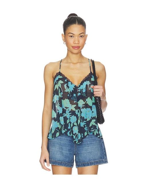 Free People Blue Margaux Printed Tank