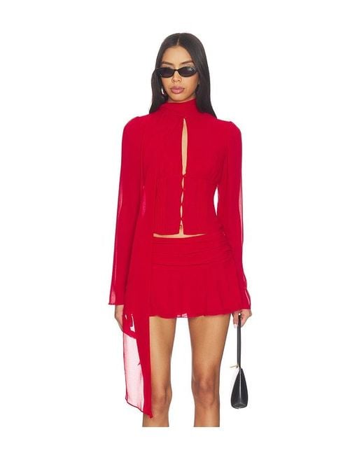 GUIZIO Red Ara Long Sleeve Top