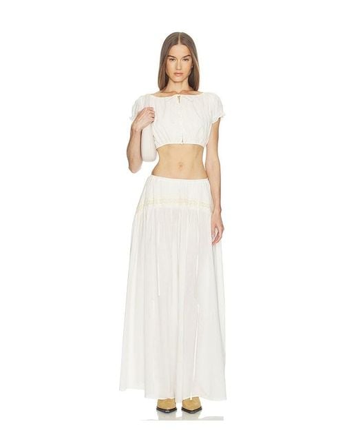 LOBA White Cecilia Crop Top