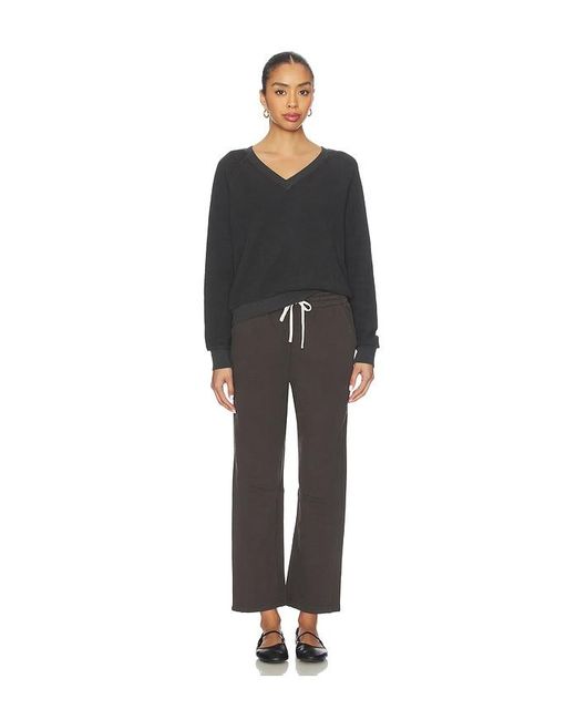 PERFECTWHITETEE Black Fallon Structured Fleece Barrel Pant
