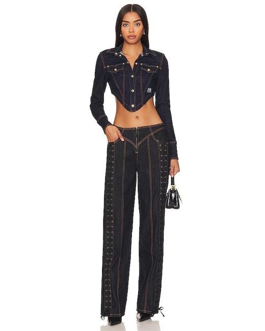 Lioness Black Daydream Tie Up Jeans