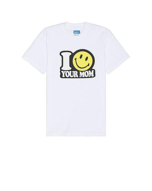 Market White Smiley Your Mom T-shirt for men