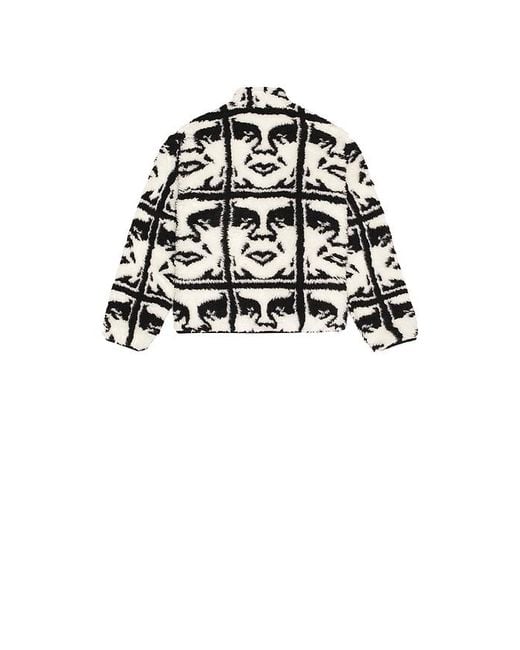 Chaqueta Sherpa Repeated Icon En Color Negro Talla (También En M, S, Xl/1X) Obey de hombre de color Black