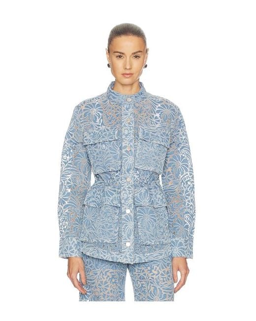 Veronica Beard Blue Lane Jacket W/ Burnout Floral