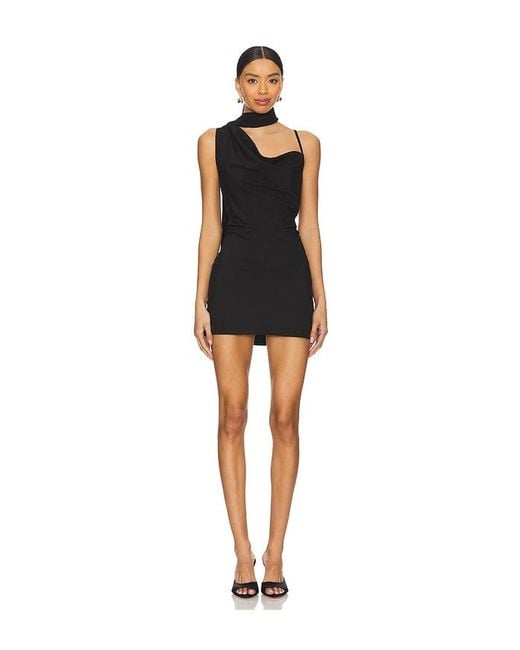 superdown Black Beatrice Drape Mini Dress