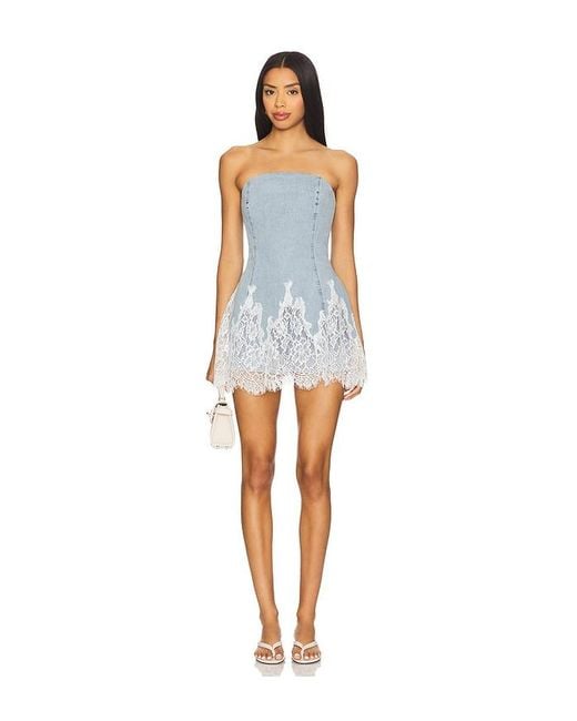 Amanda Uprichard Blue Skort-Romper Romilly