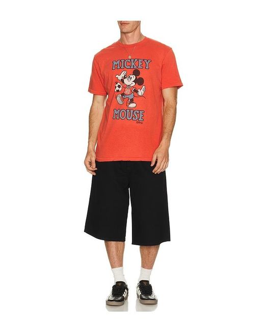 Junk Food Orange Mickey Mouse Soccer Tee for men