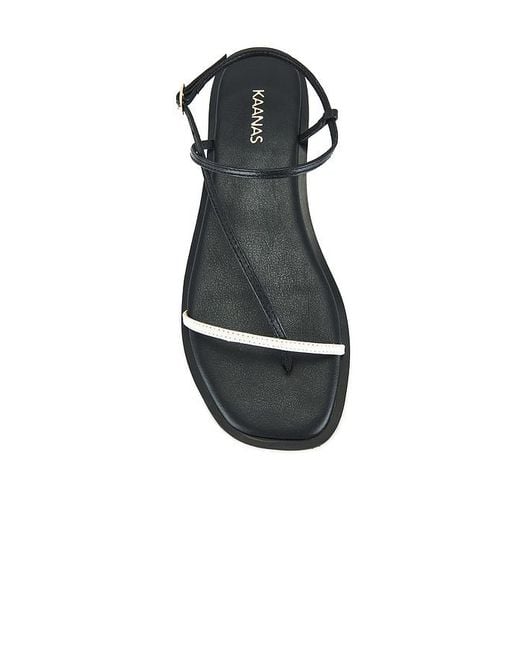 Kaanas Black Alayta Square Toe Sandal