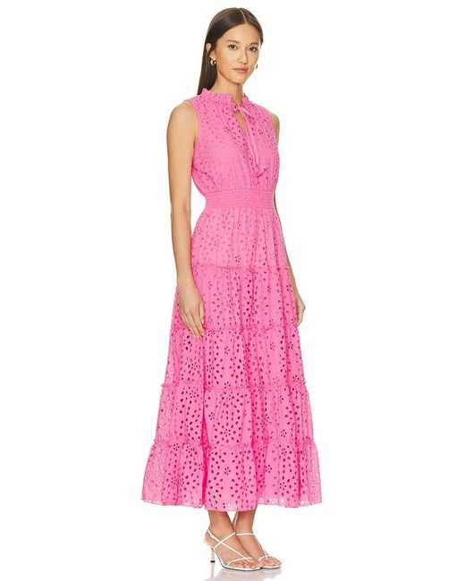 1.STATE Pink Mock Neck Maxi Dress