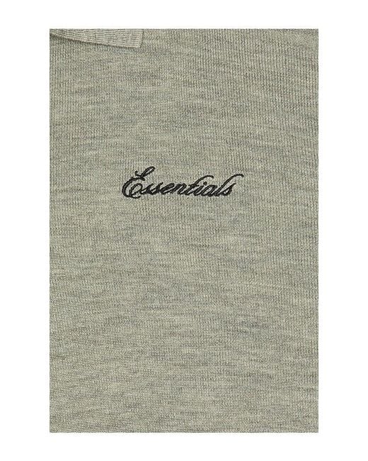 Fear Of God Gray Signature 3/4 Sleeve 90's Knit Polo for men
