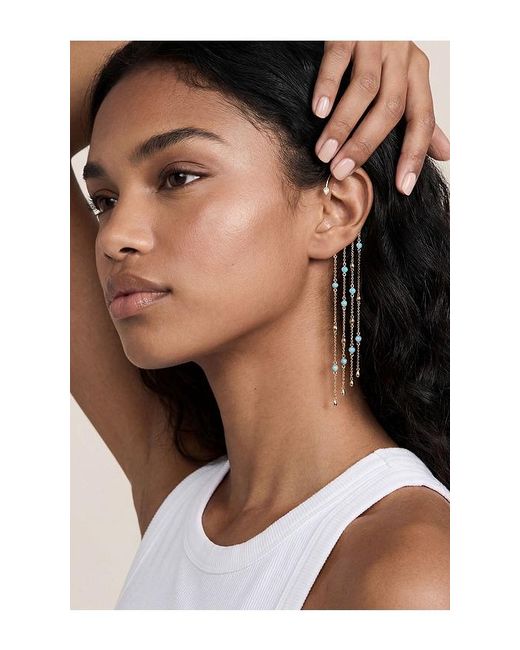 Ettika Blue Linear Chains Statement Ear Cuff