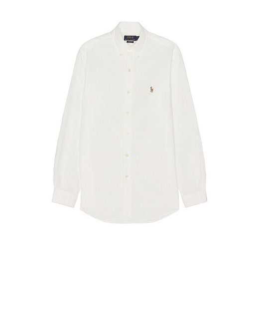 Polo Ralph Lauren White Long Sleeve Chambray Shirt for men