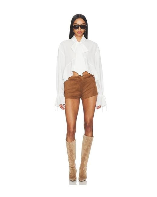 superdown Brown Priya Faux Suede Hot Short