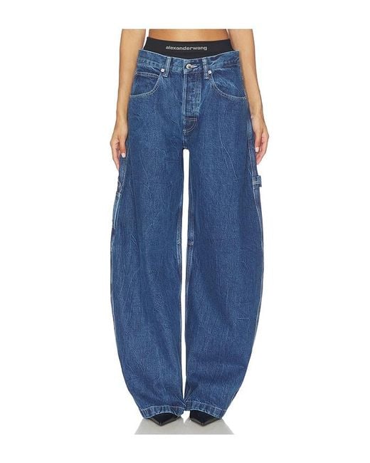 Alexander Wang Blue Pre-Styled Oversized Wide Leg