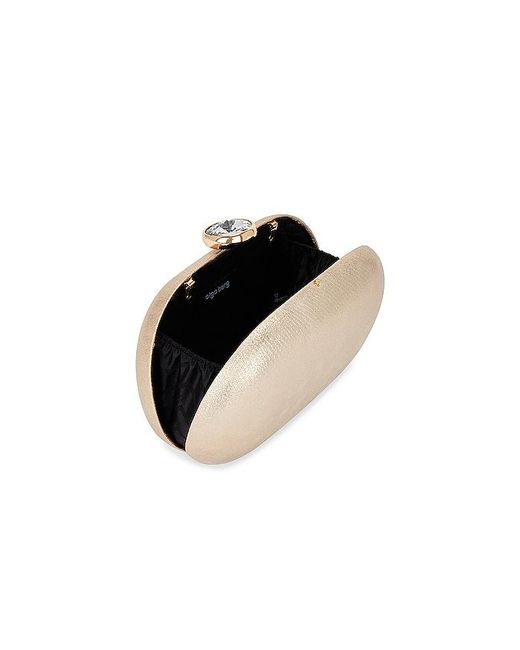 Olga Berg Natural Marta Metallic Clutch