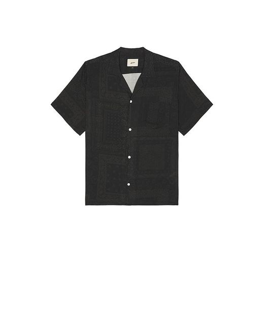 Bather Black Tonal Bandana Camp Shirt for men