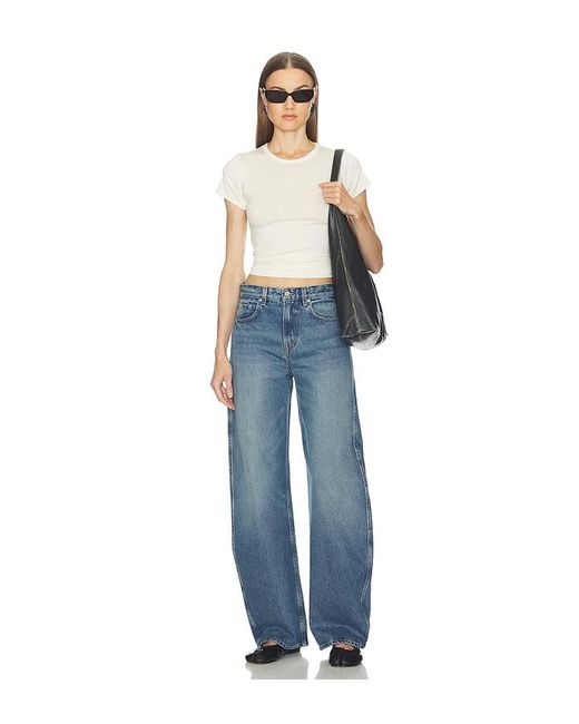GRLFRND Blue Austen Low Rise Curve Detached Waist