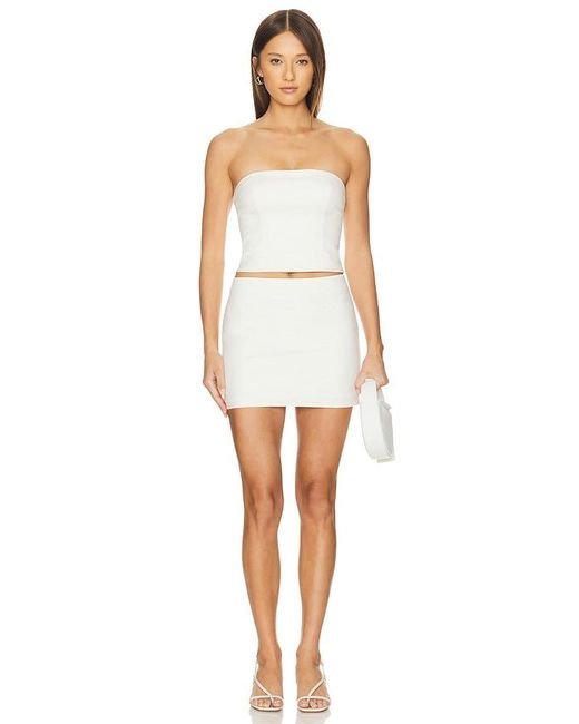MAJORELLE White Ilena Bustier Top