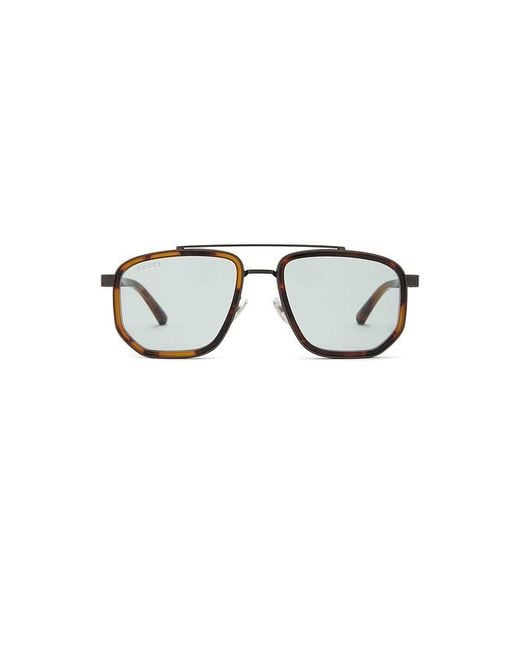 Gucci Brown Noble Tip Rectangular Sunglasses for men