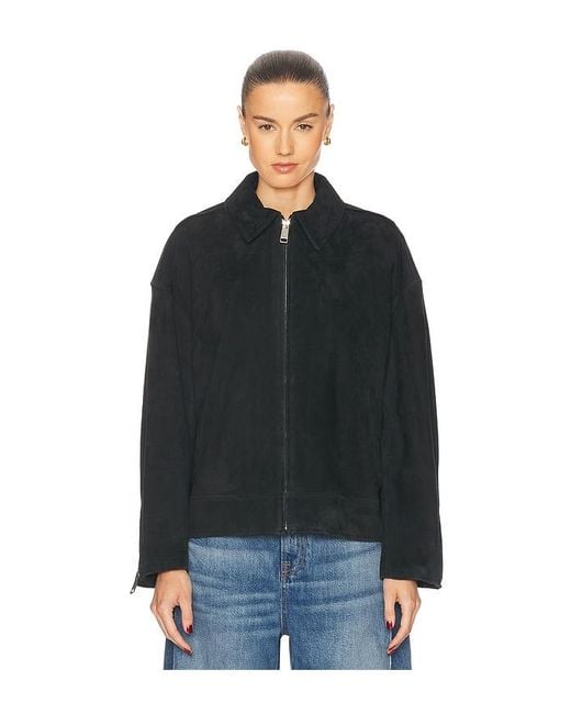 GRLFRND Blue Alek Suede Jacket