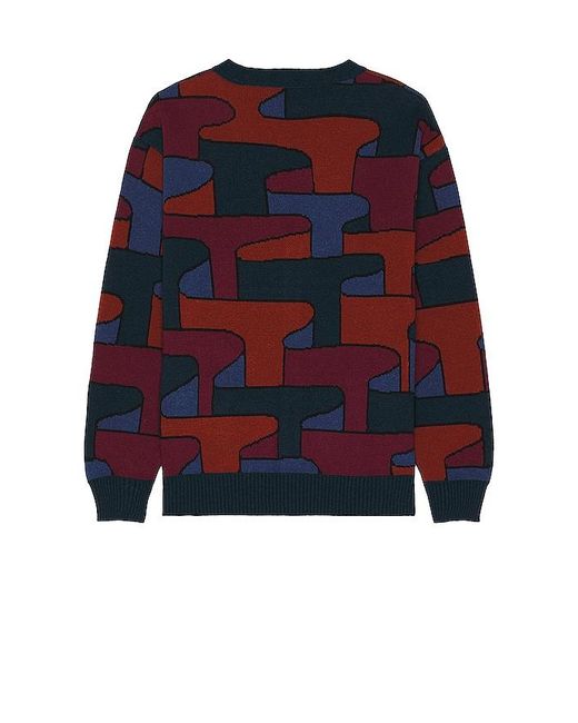 by Parra Blue Canyons All Over Knitted Cardigan for men