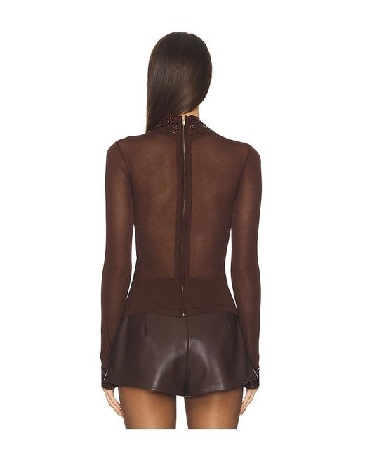 retroféte Brown Orly Embellished Top