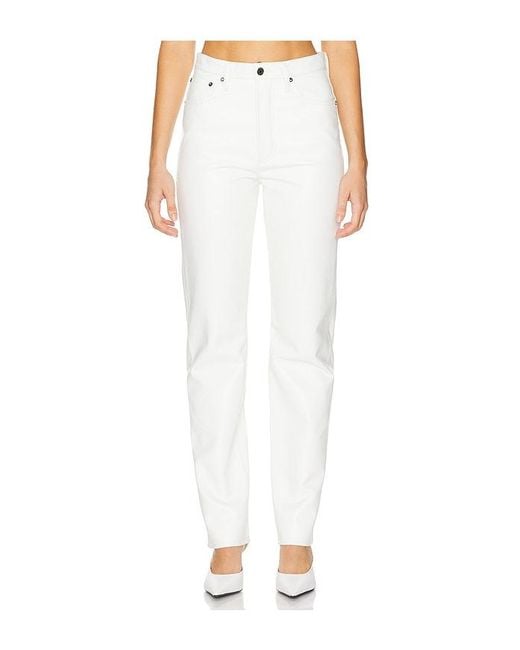 Agolde White 90's Pinch Waist Long Jeans