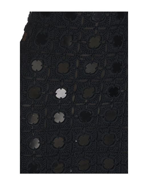 Le Superbe Black Gypset Crochet Mirrored Dress