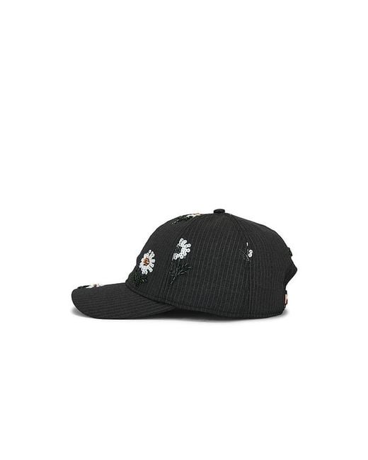 Honor The Gift Black Flowers Beaded 6 Panel Cap for men