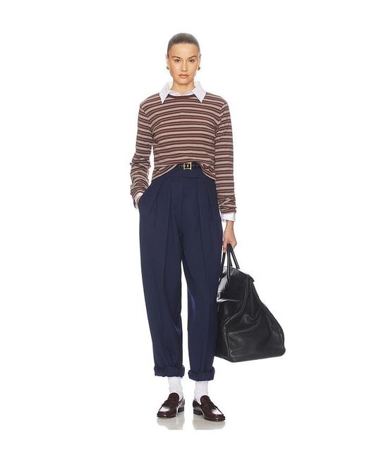 Helsa Blue The Rib Long Sleeve Tee