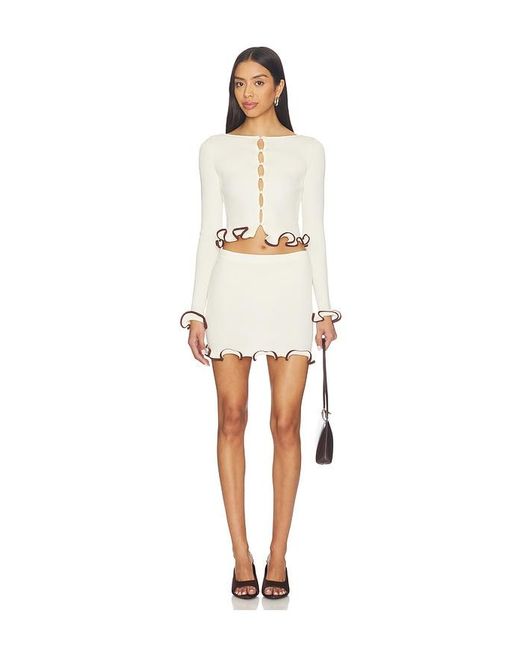 Lovers + Friends White Bella Mini Skirt
