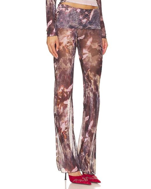 Jaded London Red Printed Fold Over Trousers