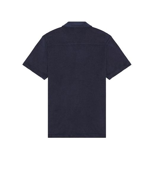 Onia Blue Towel Terry Camp Shirt for men