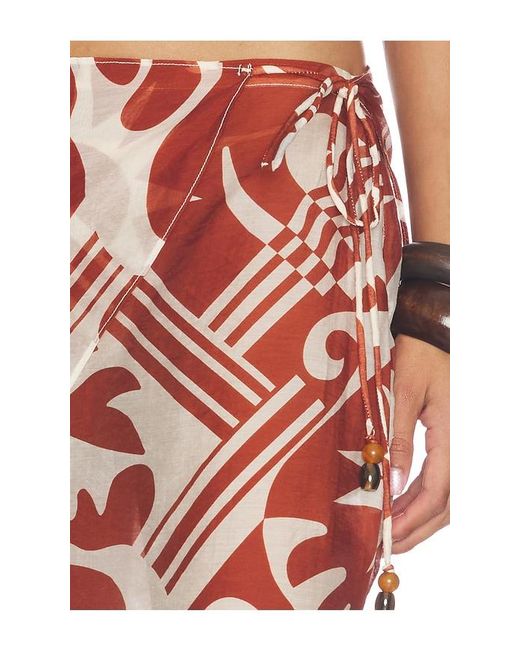 L'academie Red Caila Maxi Skirt