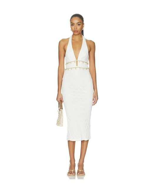 superdown White Juni Halter Maxi Dress