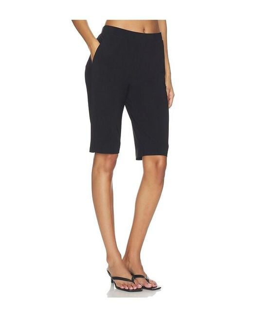 Norma Kamali Blue Flat Front Bermuda Short