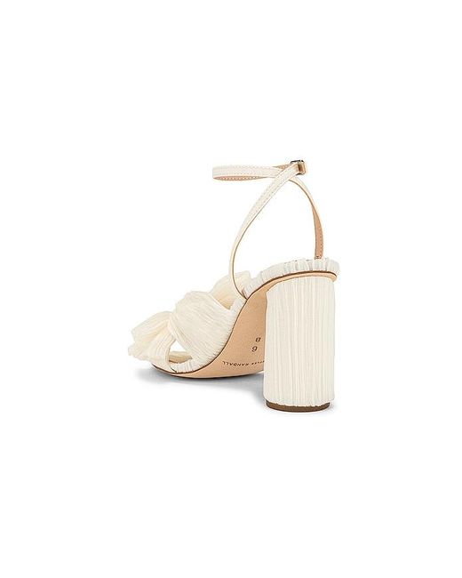 Loeffler Randall White Camellia Pleated Bow Heel