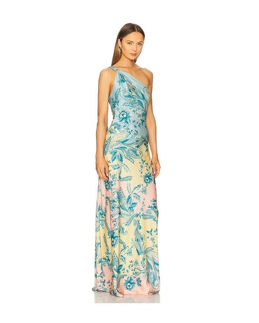 Hemant & Nandita White One Shoulder Long Dress