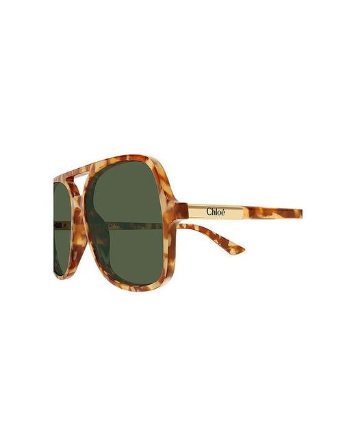 Chloé Green Aviator Sunglasses