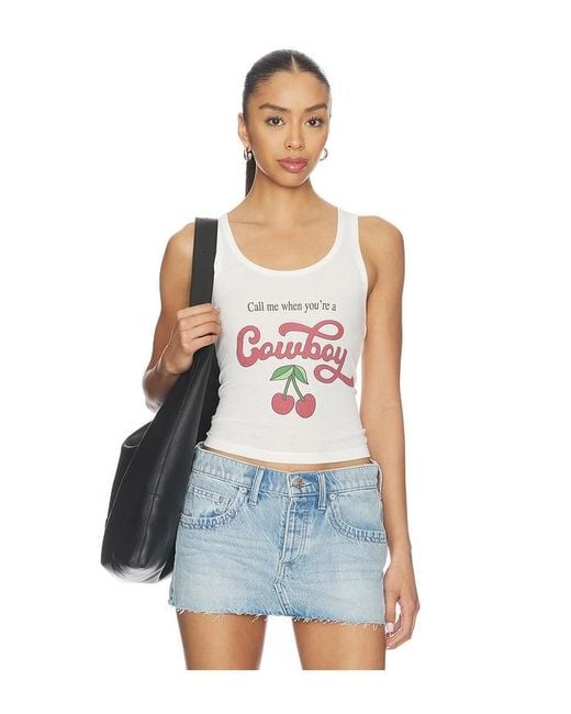 The Laundry Room Blue Call Me Cowboy Rib Tank Top