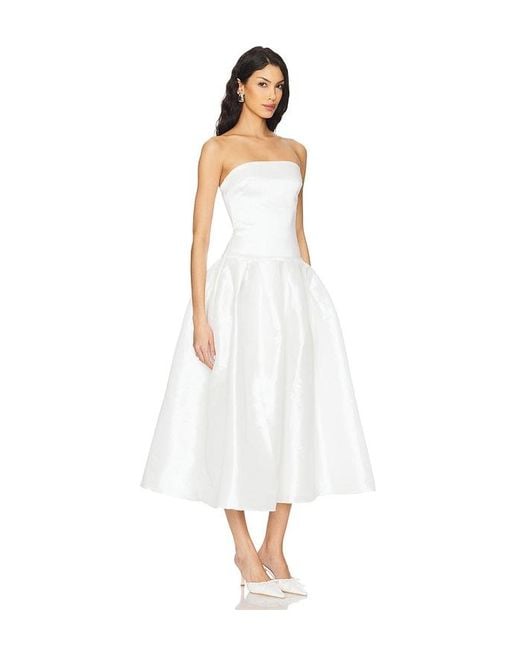 MORE TO COME White Cambria Strapless Dress