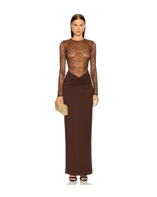 Michael Costello Brown Abendkleid Zaria