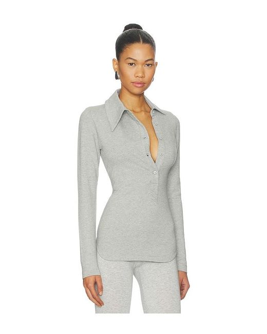The Attico White Long Sleeve Lapel Top