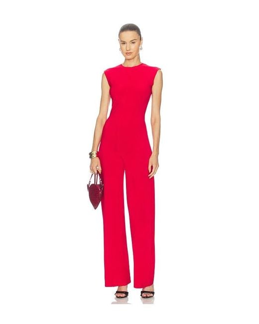 Norma Kamali Red Sleeveless Jumpsuit