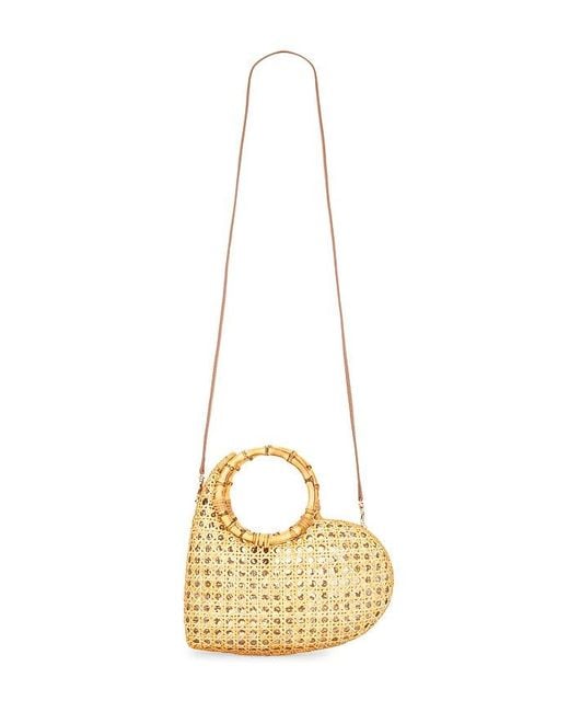 Serpui White Marie Heart Top Handle Bag