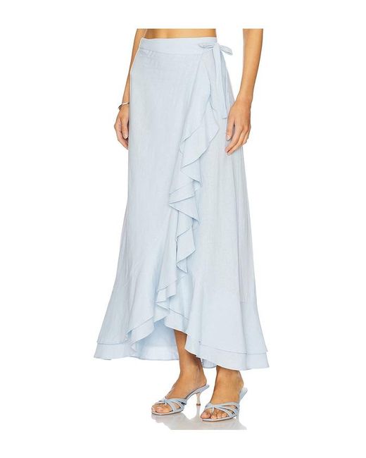 Rosewater House Blue Golestan Ruffle Skirt